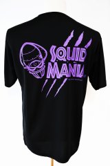 悪ロボ 綿100％Tシャツ（黒／パープルラメ）