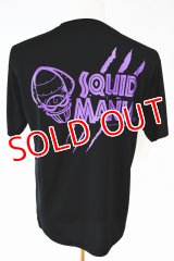 悪ロボ 綿100％Tシャツ（黒／パープルラメ）