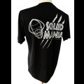 悪ロボ 綿100％Tシャツ（黒／シルバーラメ）