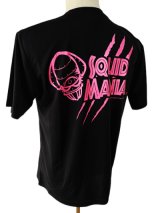 悪ロボ 綿100％Tシャツ（黒／ピンクラメ）