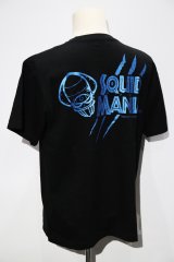 悪ロボ 綿100％Tシャツ（黒／ブルーラメ）